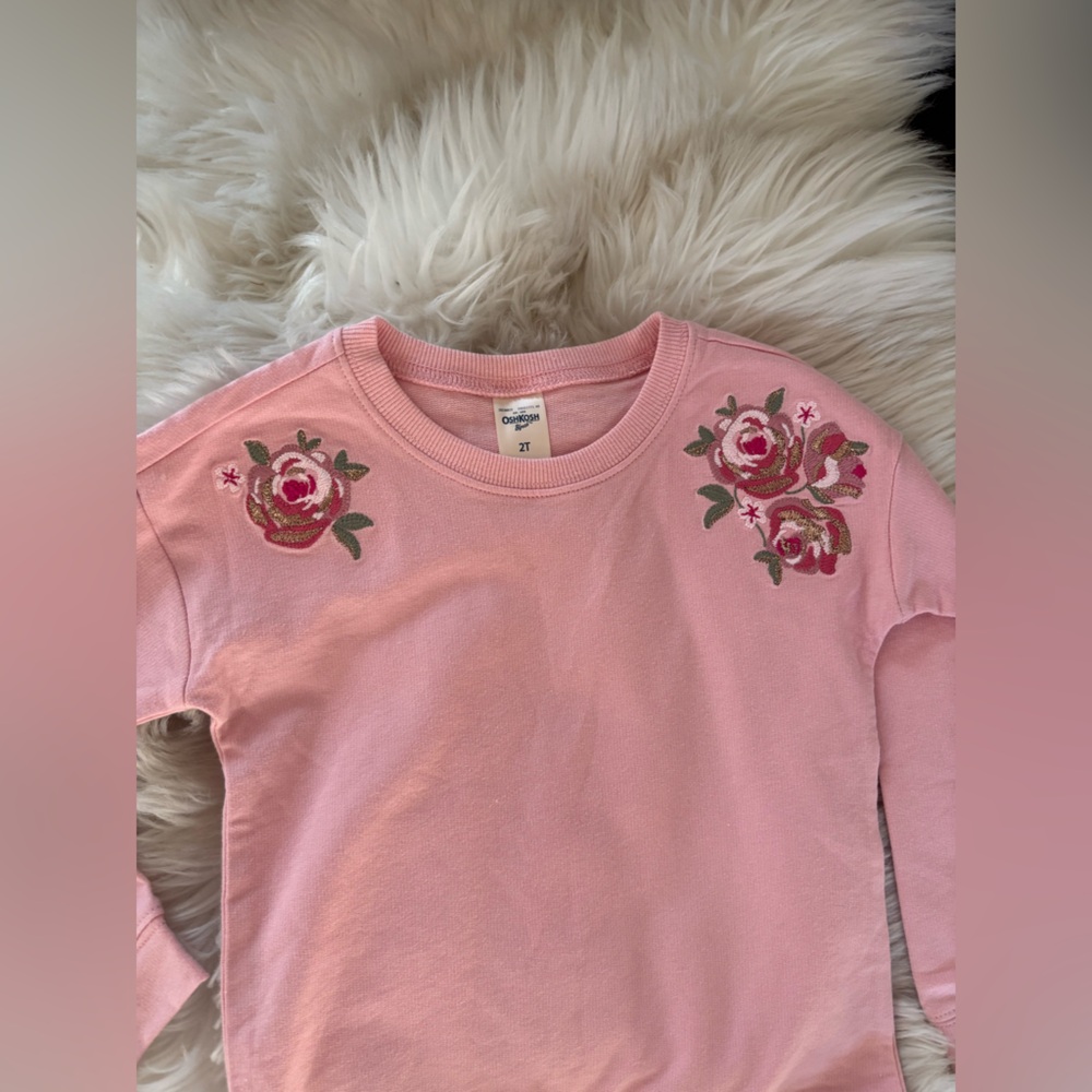 OshKosh B'gosh Pink Floral Sweatshirt - Picture 3 of 6